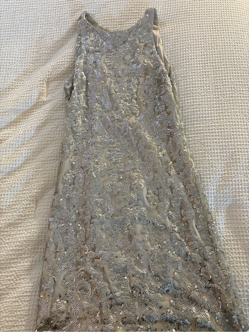 Cache Silver Sequin Cocktail Dress